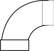 Bogen 90, innen/auen, medium